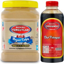 Bozkırlı Turgutlar Beyaz Tek Kavrulmuş Özel Üretim Kepekli Bozkır Tahini 930 gr + Dut Pekmezi 1 kg