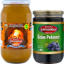 Bozkırlı Çavuşoğlu Odun Ateşinde Kepekli Bozkır Tahini Cam Kavanoz 930 gr + Kozalak Pekmezi Cam Kavanoz 800 gr