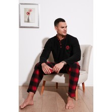 Buratti Ekose Regular Fit Bisiklet Yaka Kışlık Polar Pijama Takımı Erkek Pijama Takımı 609610013W4