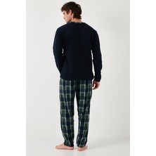 Buratti Ekose Regular Fit Bisiklet Yaka Kışlık Polar Pijama Takımı Erkek Pijama Takımı 609610013W4