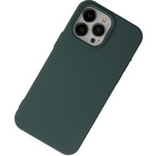 Denza Case Apple iPhone 15 Pro Kılıf Soft Pürüzsüz Silikon Kılıf - Koyu Yeşil