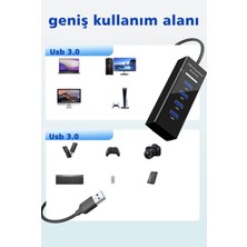 Ulu Bilgisayar USB Girişli 4 Port USB 3.0 Hub Yüksek Hızlı Switch Çoklayıcı Tüm Cihazlarla Uyumlu