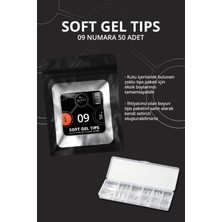 Soft Gel Tips, Küt No:09, Tek Boy 50’li Yedek Paket