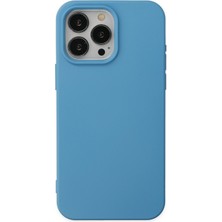 Denza Case Apple iPhone 15 Pro Max Kılıf Soft Pürüzsüz Silikon Kılıf - Mavi