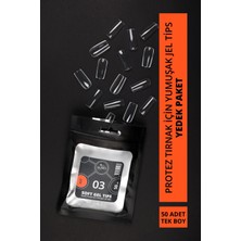 Soft Gel Tips, Küt No:03, Tek Boy 50’li Yedek Paket