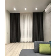 Vi Home Siyah Karartma Fon Perde Blackout Lüks Düz Dikiş Kornişli En x Yükseklik