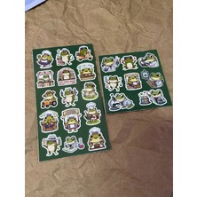 Eyer Shoping Kesimli Kurbağa Sticker Etiket