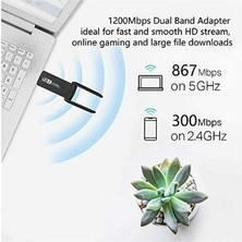 Grc Accessory AC1200 Mbps Dual Band USB 3.0 Adaptör Kablosuz Wifi Alıcı