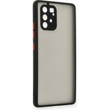 Denza Case Samsung Galaxy A91 / S10 Lite Kılıf Kenarları Renkli Mat Kapak - Siyah