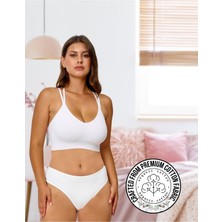 Alya Underwear Kadın Pamuklu Bato Tanga Külot, Büyük Beden - 5 Adet Beyaz (2xl, 3xl, 4xl)