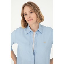 U.S. Polo Assn. Kadın Açık Mavi Gömlek Desenli 50297121-VR003