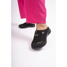 Sandal Spor Kadın Kaymaz İnce Taban Ortopedik File Sabo Doktor Hemşire Hastane Aşçı Terliği SS001-0258 Siyah