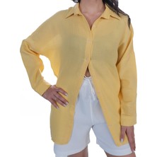 Si & Su Si&su Müslin Kumaş Kadın Rahat Kesim, Oversize, Salaş Gömlek