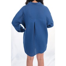 Si & Su Si&su Müslin Kumaş Kadın Rahat Kesim, Oversize, Salaş Gömlek
