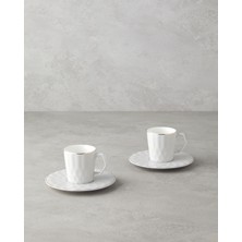 Hestia New Bone China 4 Parça 2 Kişilik Kahve Fincan Takımı Gri