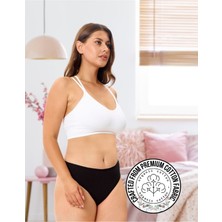 Alya Underwear Kadın Pamuklu Bato Tanga Külot, Büyük Beden - 5 Adet Siyah  (2xl, 3xl, 4xl)
