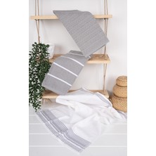 Baveno Home  Pamuk 3'Lü 50x70 Cm Mutfak Havlu & Havlu Seti Saphir