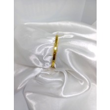 Rosa Juliet Jewelry Kadın Gold Çelik Crt Ince Taşlı Gold 60MM Orta Boy Kelepçe