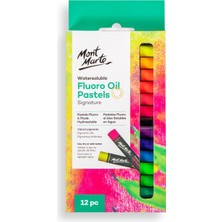 MONT MARTE mm Suda Çözünür Fluoro Yağlı Pastel 12'li