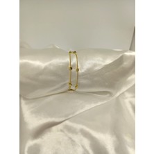 Rosa Juliet Jewelry Kadın Gold Renk Çelik Kararma Yapmayan Kare Dorika 2’li Bileklik