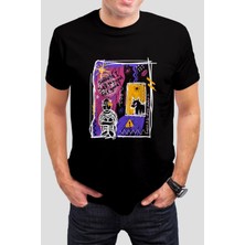 T-35 Grafiti Sanatsal Tasarım Baskılı Siyah Unisex Tişört C1004