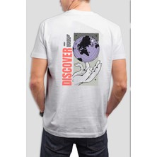 T-35 Discover Baskılı Beyaz Unisex Tişört C1011