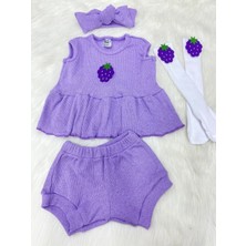 Adabebek Ribana Çorap Set Kız Çocuklar İçin Lila Renk ve Yumuşak Malzeme Özellikleri