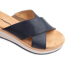 Hush Puppies Hou (624203) Hakiki Deri Anatomik Taban Orta Topuk Şık Kadın Terlik