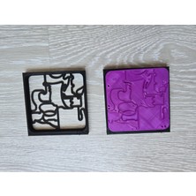 Omit Emel Home Montessori 3D Hayvan Figürlü Puzzle 18 Parça Zeka Oyunu Pembe