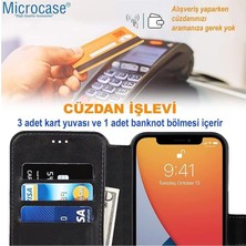 Microcase Samsung Galaxy S21 Fe Darbeye Dayanıklı Cüzdanlı ve Standlı Kapaklı Deri Kılıf Siyah AL4232