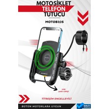 Motobros Motosiklet Telefon Tutucu USB Şarjlı (Gidon ve Ayna Bağlantılı)