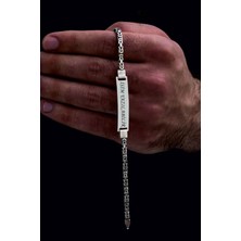 Osmanlı Gümüş Erkek Gümüş Bileklik - Isim Yazılabilir 4.5 mm Yuvarlak Kral Gümüş Bileklik