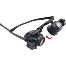 Powermaster PM-23691 24X Profesyonel Tamirci Kuyumcu Büyüteç Gözlüğü Çift Aydınlatma Ledli Analog Gözlük