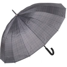 Marlux Rst  Siyah Ekose Fiber 16 Telli Erkek Baston Şemsiye M21MARRST02R001