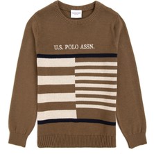 U.S. Polo Assn. Erkek Çocuk Haki Bisiklet Yaka Kazak 50293025-VR027