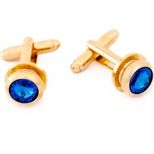 Coolmenclub Mavi Taşlı Klasik Kol Düğmesi