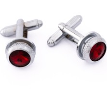 Coolmenclub Kırmızı Taşlı Klasik Kol Düğmesi