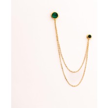 Coolmenclub Yeşil Taşlı Ceket Yaka Iğnesi