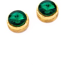 Coolmenclub Yeşil Taşlı Geçmeli Kol Düğmesi