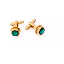 Coolmenclub Yeşil Taşlı Klasik Kol Düğmesi