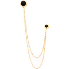 Coolmenclub Siyah Taşlı Ceket Yaka Iğnesi