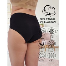 Alya Underwear Kadın Büyük Beden Yüksek Bel Külot Full Brief, 3'lü Paket Siyah