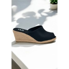 Yd Shoes 7cm Dolgu Topuk Keten Terlik El Yapımı Üretim