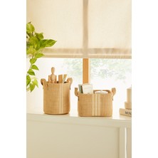 Ocean Home Textile 2'li Set Jüt Dolap İçi Çamaşır Çocuk Odası Oyuncak Düzenleyici Katlanır Saklama Sepeti Organizer