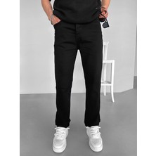 Erkek Boyfriend Fit Basic Jean Pantolon Siyah