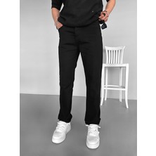 Erkek Boyfriend Fit Basic Jean Pantolon Siyah