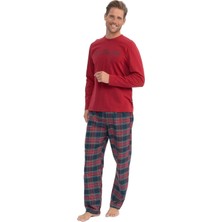 U.S. Polo Assn. 18851 Erkek Uzun Kollu Yuvarlak Yaka Pijama Takımı-Bordo