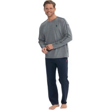 U.S. Polo Assn. 18836 Erkek Uzun Kollu Yuvarlak Yaka Pijama Takımı-Antrasitmelanj