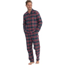 U.S. Polo Assn. 18852 Erkek Uzun Kollu Önden Düğmeli Gömlek Pijama Takım-Bordo