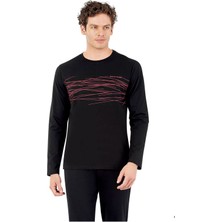 Pierre Cardin 6061 Erkek Uzun Kollu Bisiklet Yaka Pijama Takımı-Siyah